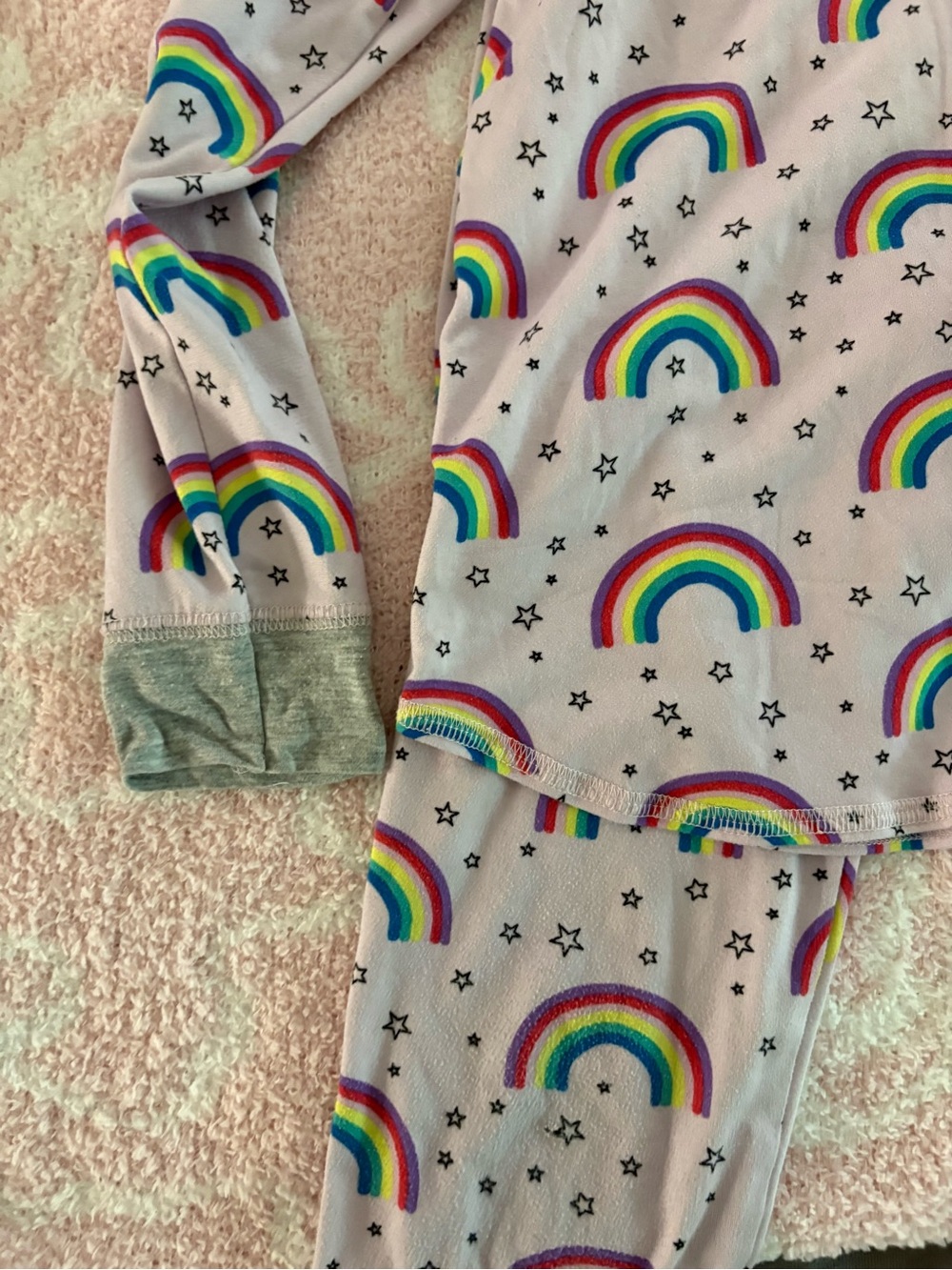 Kids Rainbow Print Pajama Set - Lavender - Picture 3 of 3